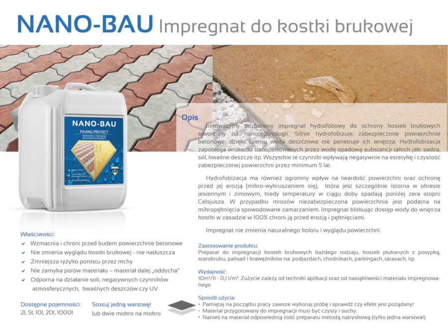 Nano-Bau Paving Protect - impregnacja kostki brukowej