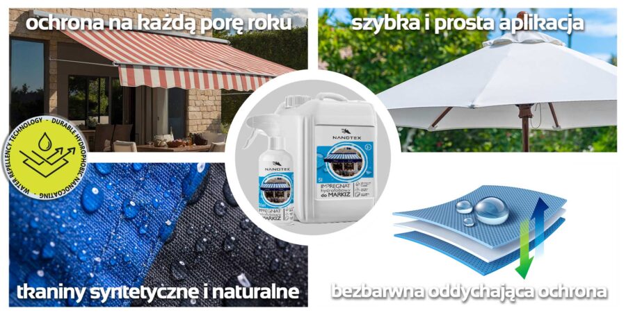 NanoTex preparat do impregnacji wodoodporny do markiz i parasoli