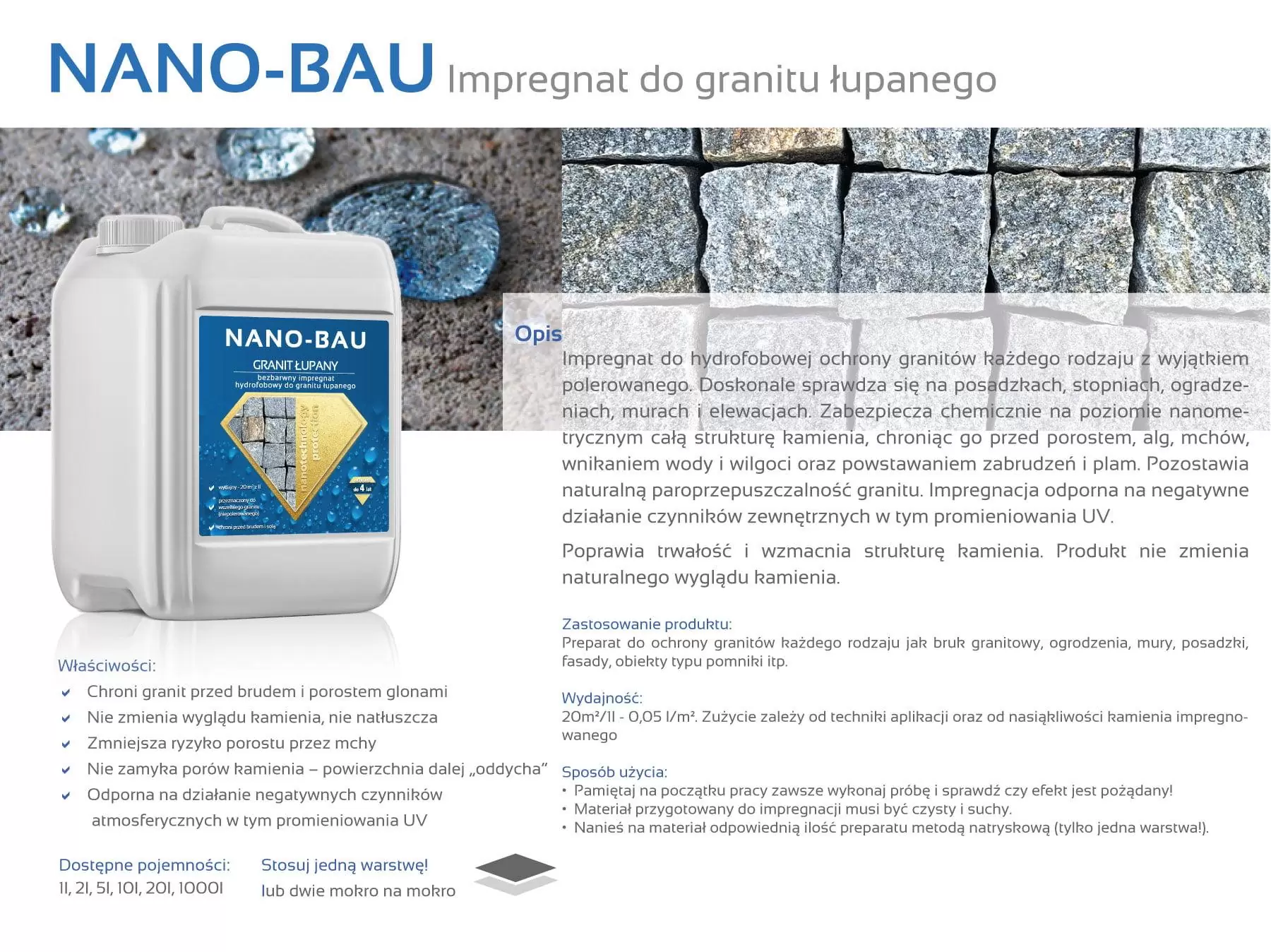 Nano-Bau impregnat do granitu łupanego - obrazek 2