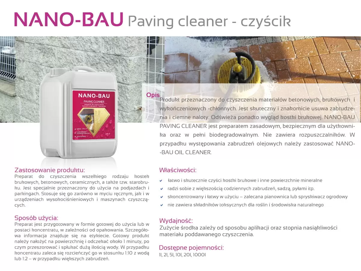 Nano-Bau Czyszczenie Kostki Brukowej Paving Cleaner - obrazek 2