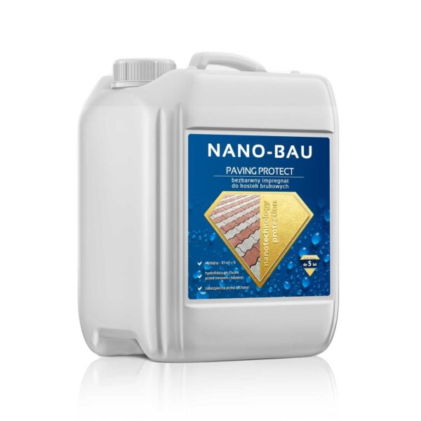 Nano-bau Impregnat do kostki brukowej. Produkt do skutecznej ochrony kostek brukowych. Trwale zabezpiecza materiał przed plamami i zabrudzeniami