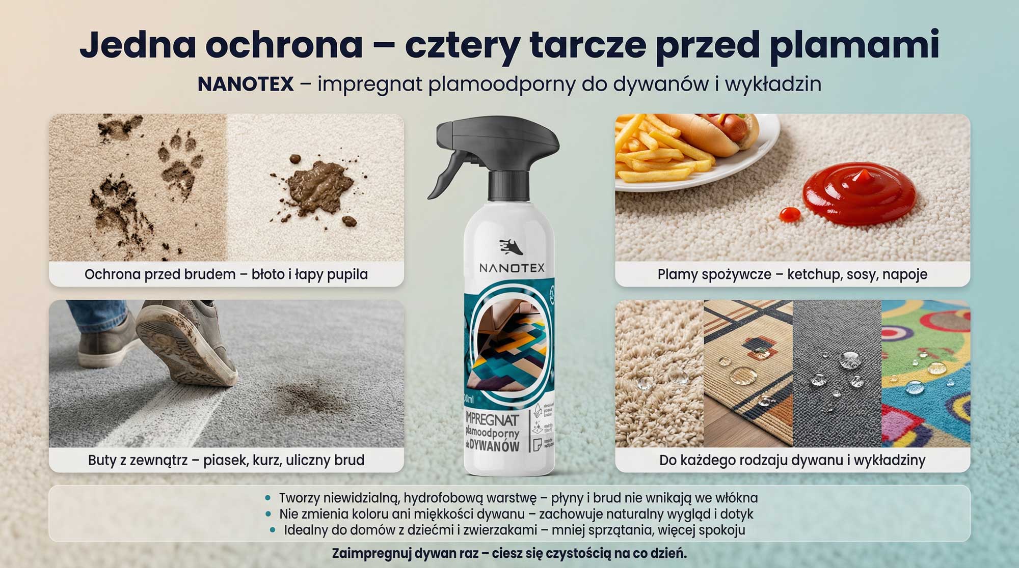 NanoTex impregnat plamoodporny do dywanów