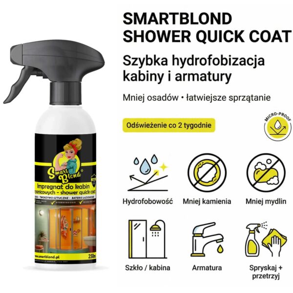 SmartBlond® Impregnat do kabin prysznicowych – shower quick coat
