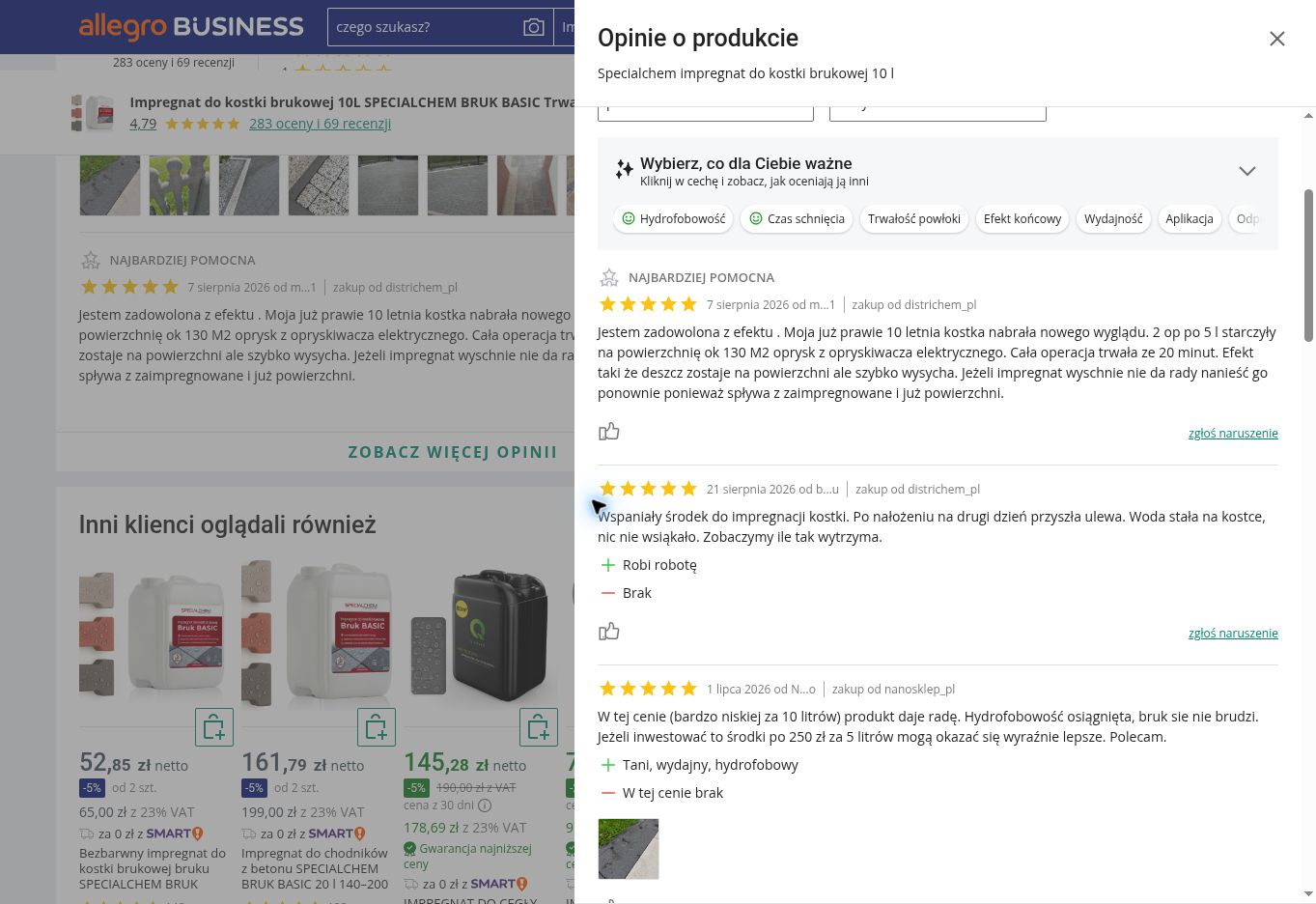 SPECIALCHEM Bruk Basic Impregnat do kostki brukowej — 10L — opinie o produkcie z Allegro