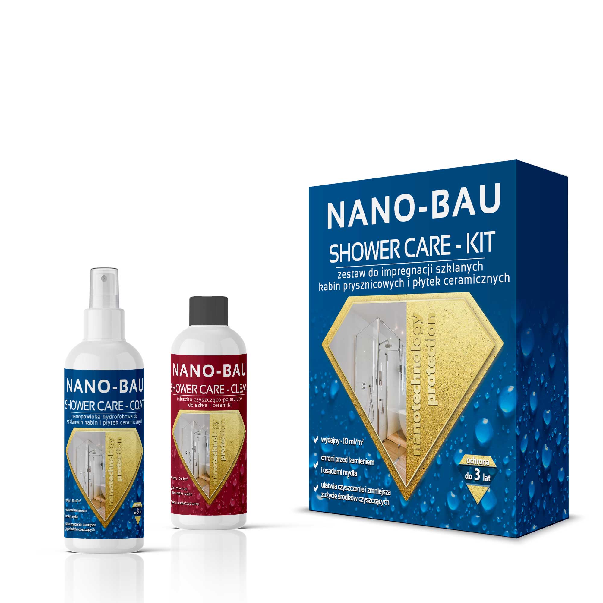 impregnat do kabin prysznicowych NANO-BAU — opakowanie