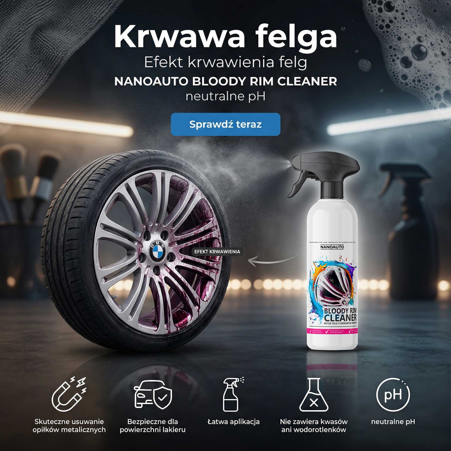 NANOAUTO BLOODY RIM CLEANER krwawa felga