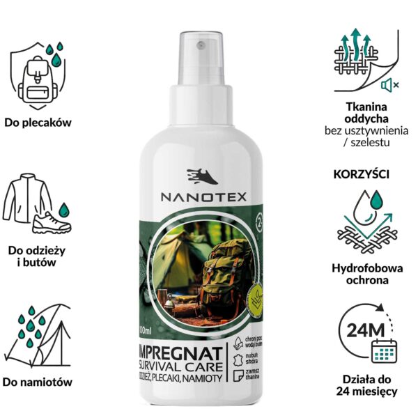 Impregnat NANOTEX SURWIWAL CARE do namiotów i odzieży