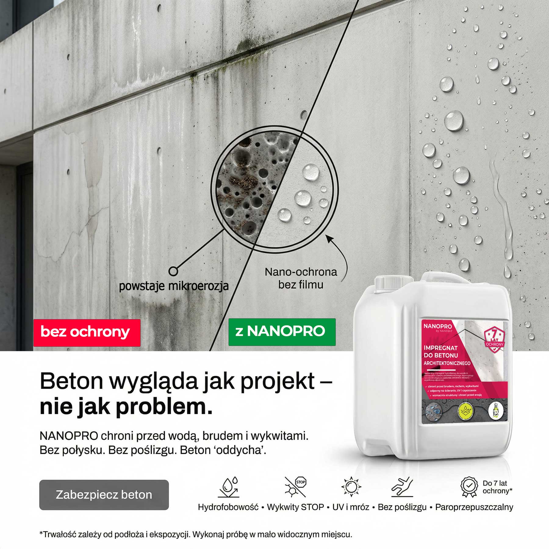 NANOPRO Impregnat do betonu architektonicznego