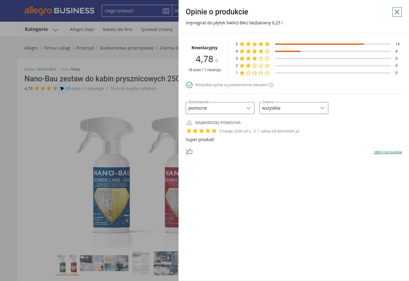 Nano-Bau SHOWER CARE Kit zestaw do kabin prysznicowych — opinie o produkcie z Allegro