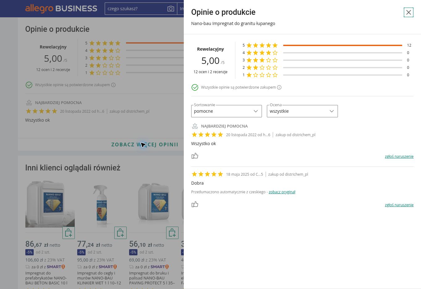 Nano-Bau impregnat do granitu łupanego — 2L — opinie o produkcie z Allegro
