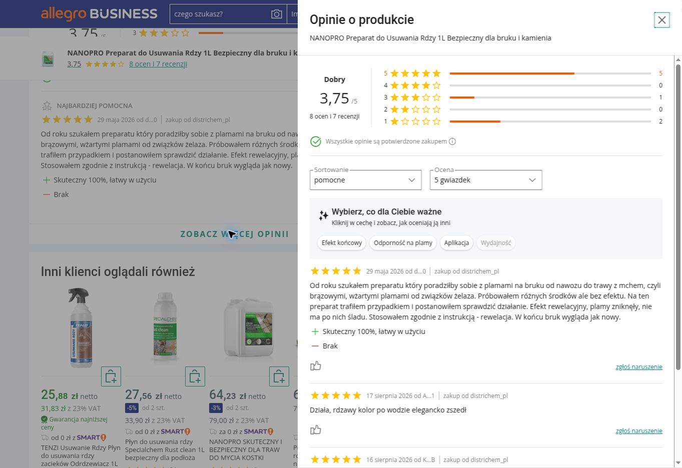 NANOPRO Preparat do usuwania rdzawych plam — 1L — opinie o produkcie z Allegro